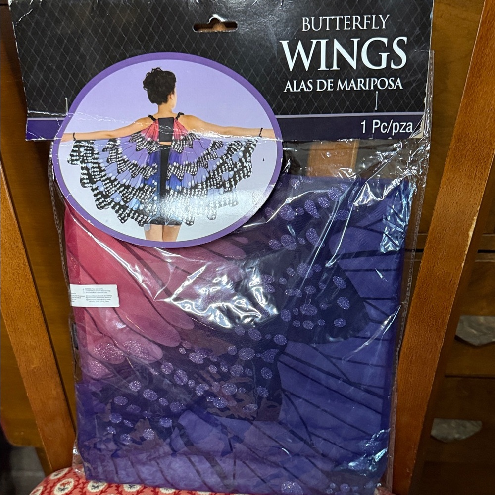 Butterfly Wings Costume in Black, Purple, and Pink New in Package